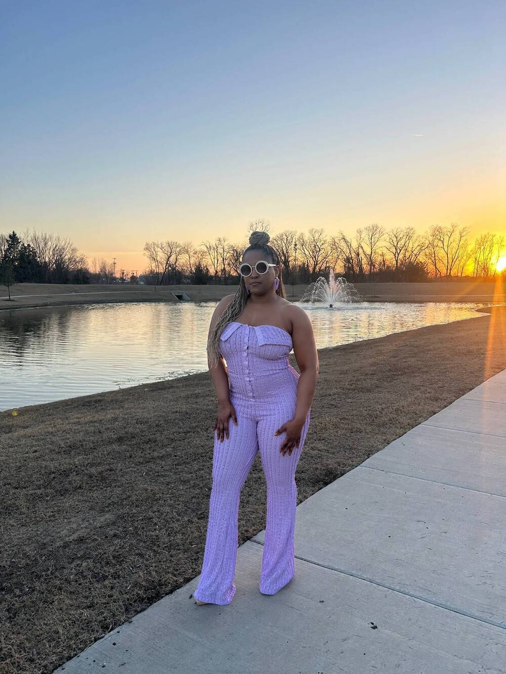 NEW CHERRY MELLOW kloe knit jumpsuit in lavender